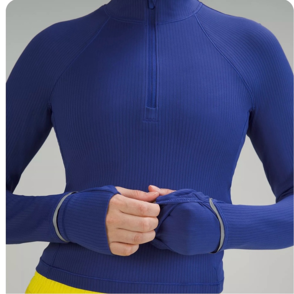 Lululemon Cropped Zip Up, ribbed Rulu, size 6